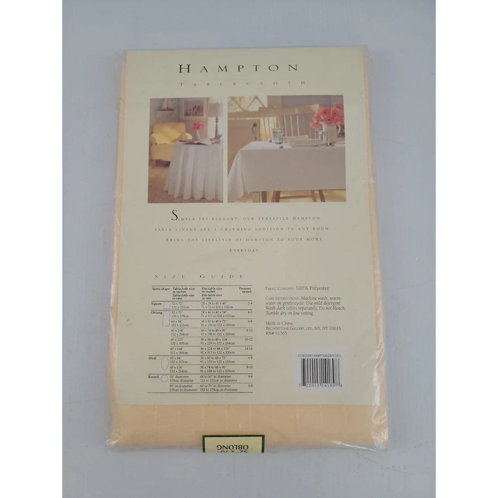 Vintage Hampton Textured Yellow Tablecloth Square Check 52